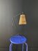 Vintage black metal and rattan lamp – 1960s/70s