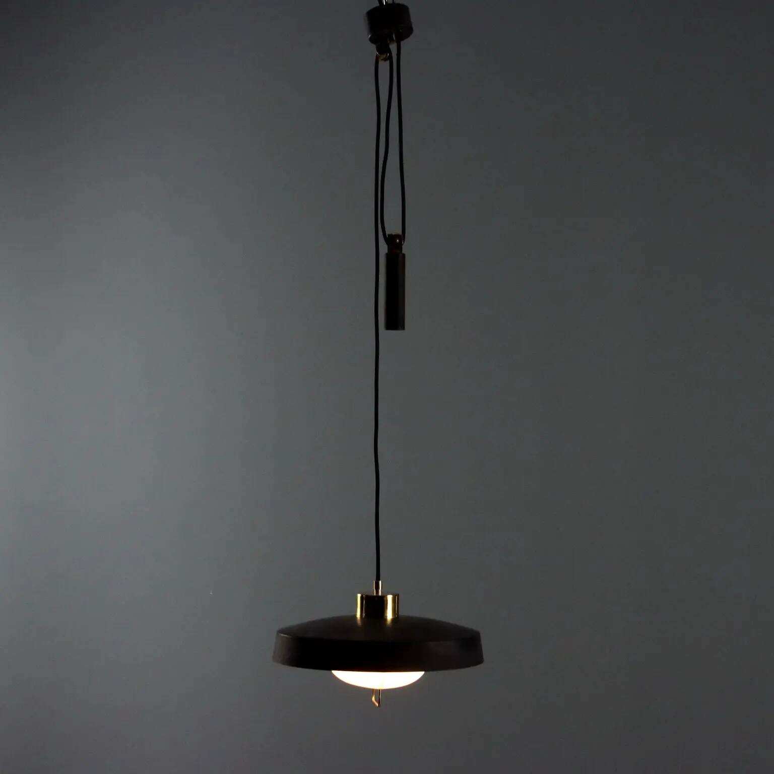 Vintage aluminium and methacrylate suspension, Italy, 1960s.