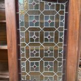 Haut de buffet avec portes en vitrail ancien