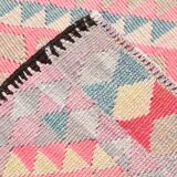 Pink Kilim Runner Rug, 94x404Cm