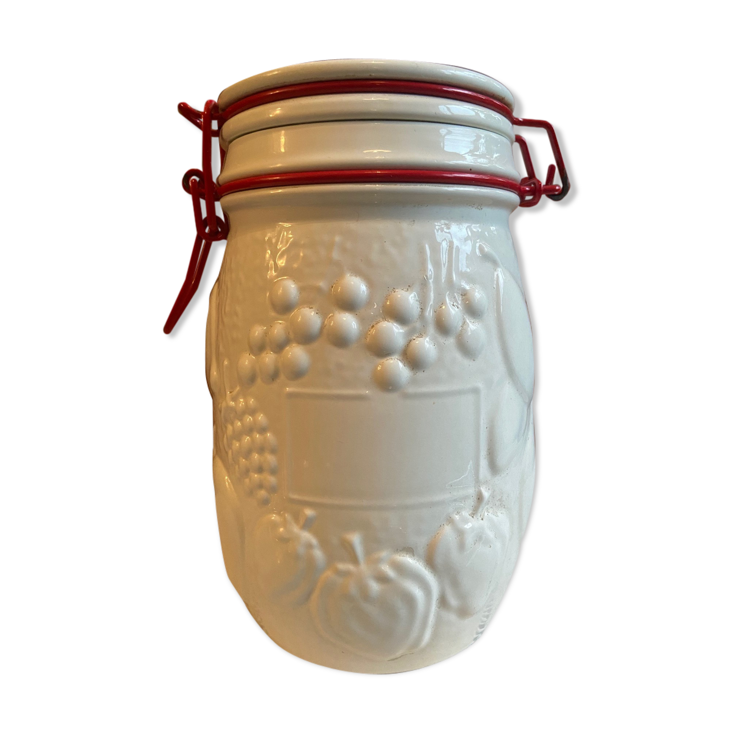White glass jar