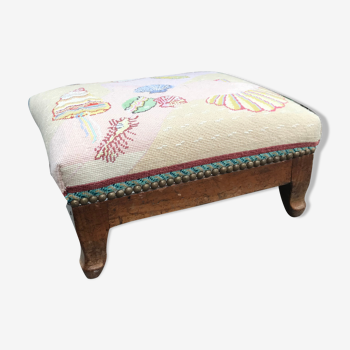 Embroidered foot stool