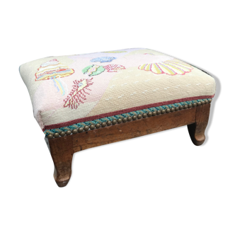 Embroidered foot stool
