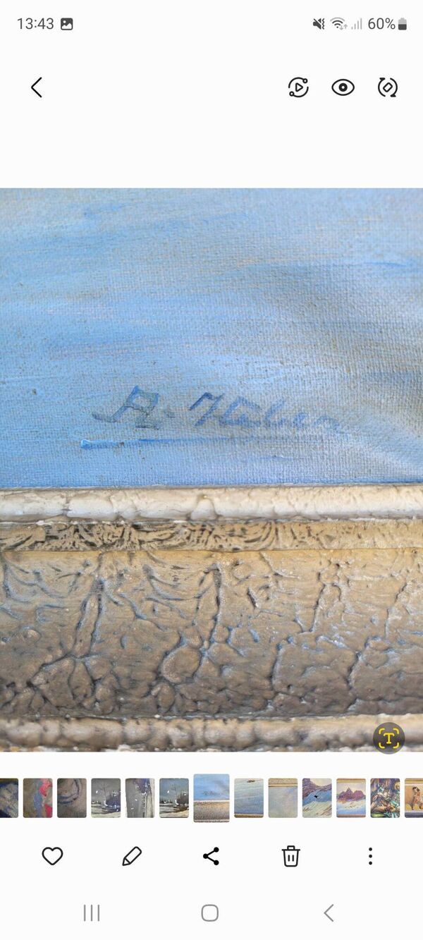 Ancien grand tableau vintage signé A. WEBER années 40 50