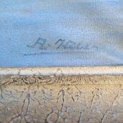 Old large vintage painting signed A. WEBER from the 1940s and 1950s.