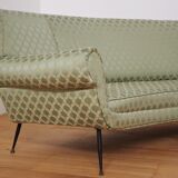 Curved silk sofa by Gigi Radice, 1950