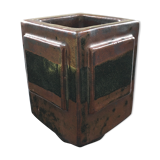 Brutalist brown stoneware vase