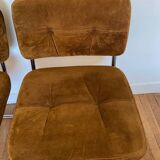 Roche Bobois cognac suede chairs