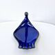 Vintage Plate Duck Foie Gras Blue Stoneware from Berry, France 25.5x15cm