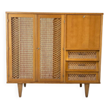 Vintage wicker high sideboard