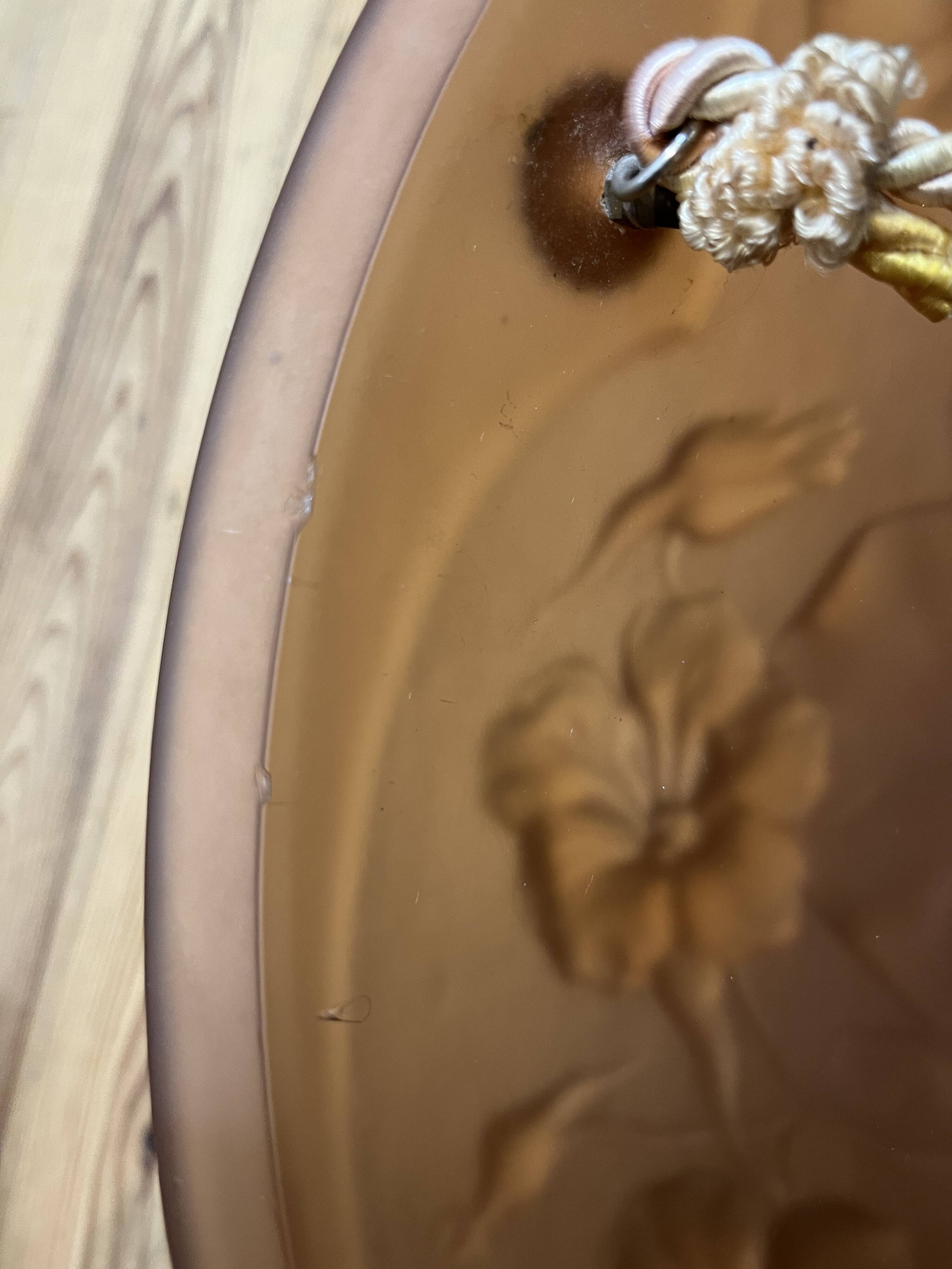 Art Deco floral vase pendant light in molded glass