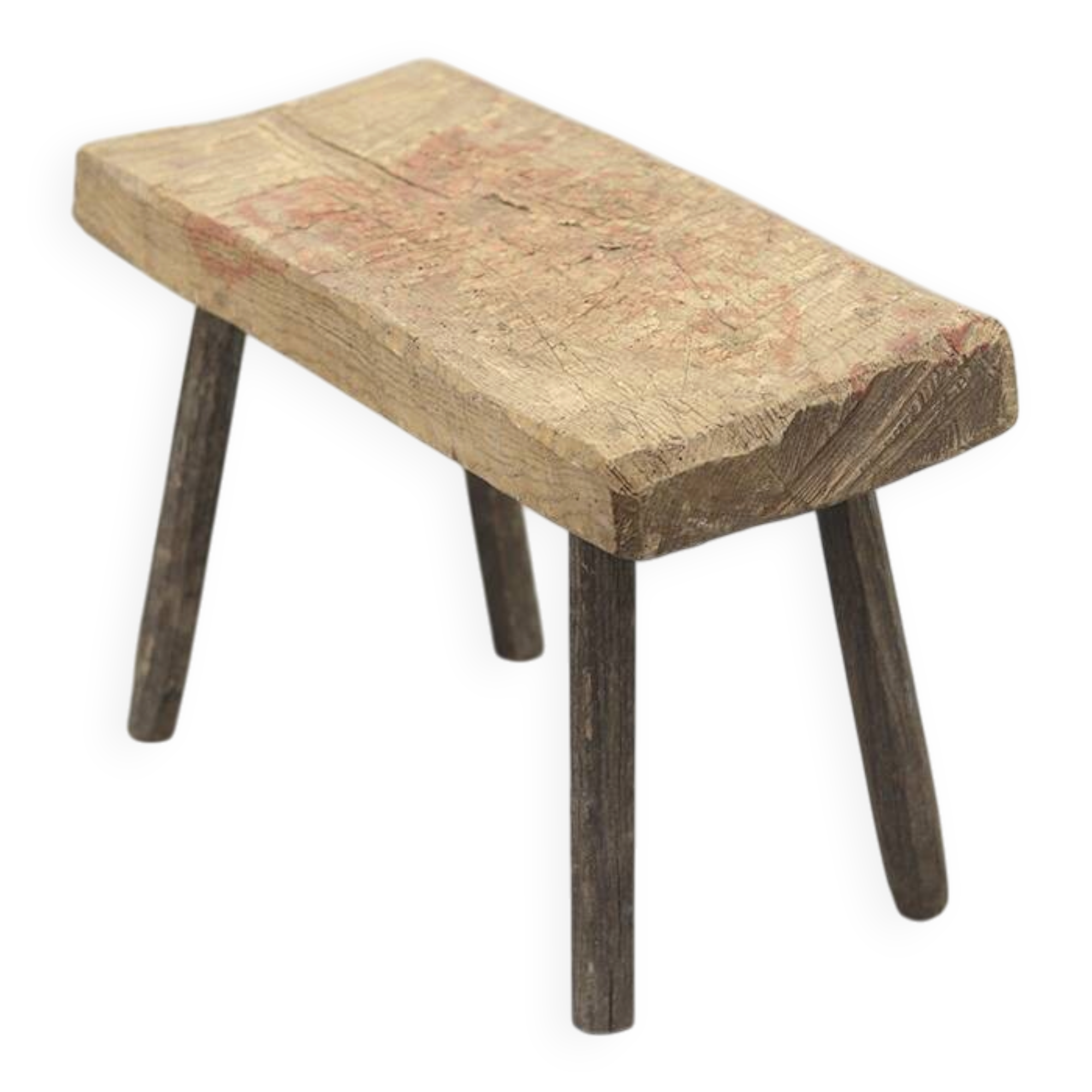Rustic Farmhouse Wabi Sabi Primitive Oak Stool or Side Table