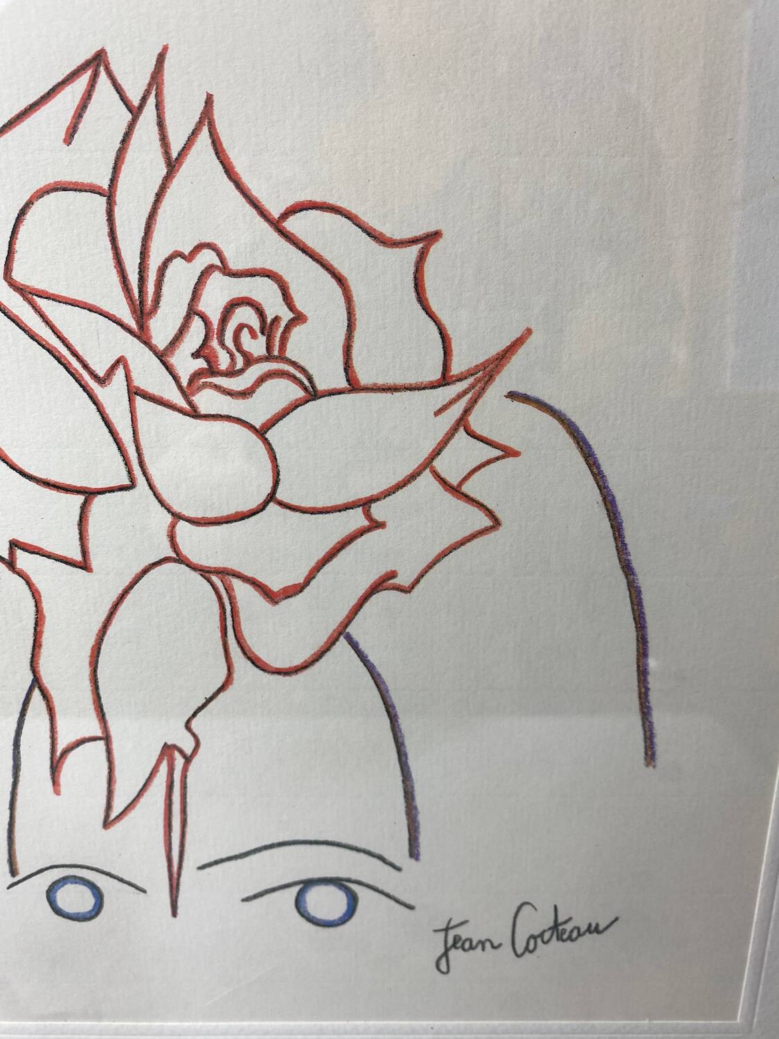 Lithograph by Jean Cocteau