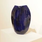 Important blue glazed ceramic vase signed by Max Idlasflag