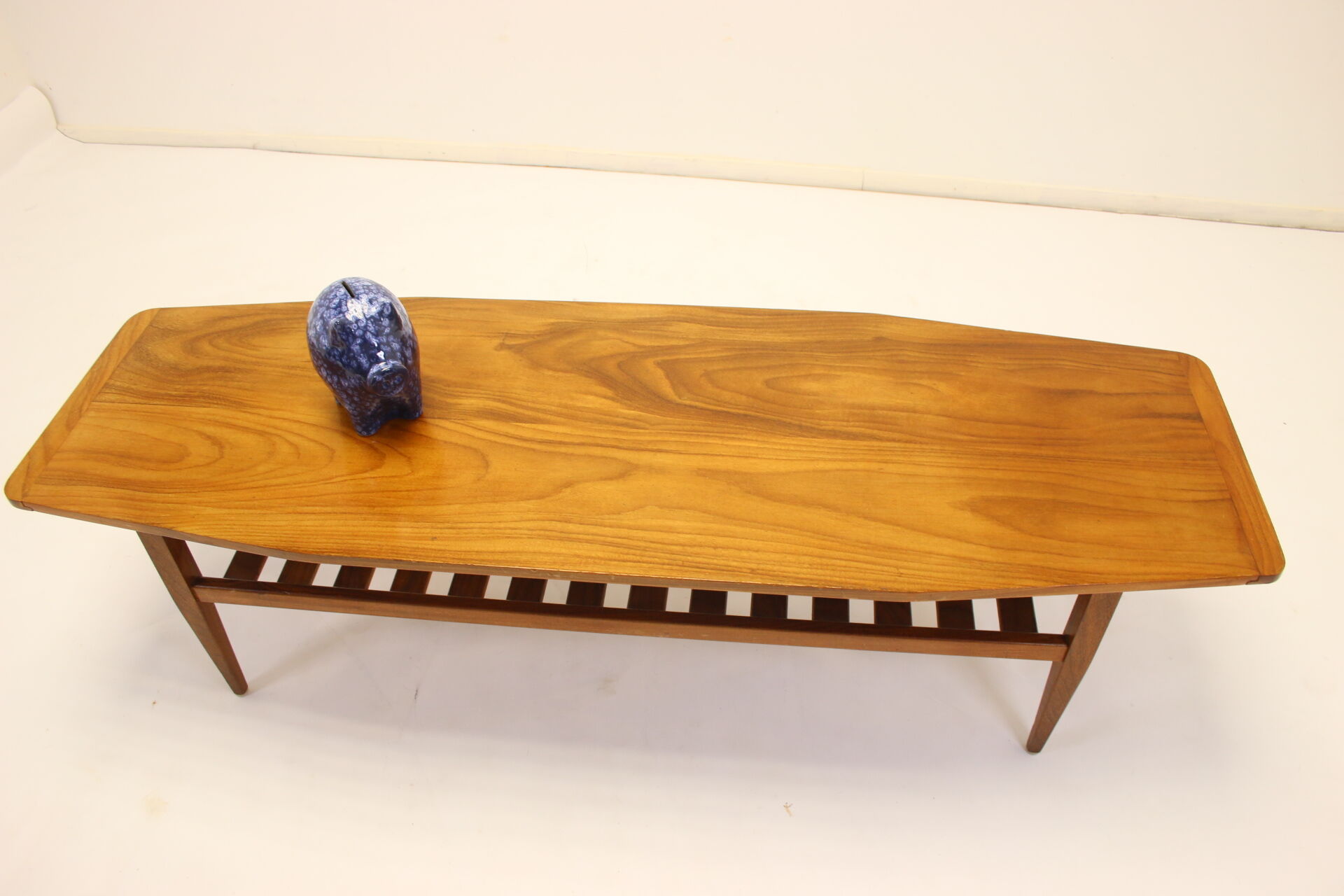 Teak coffee table with magazine rack