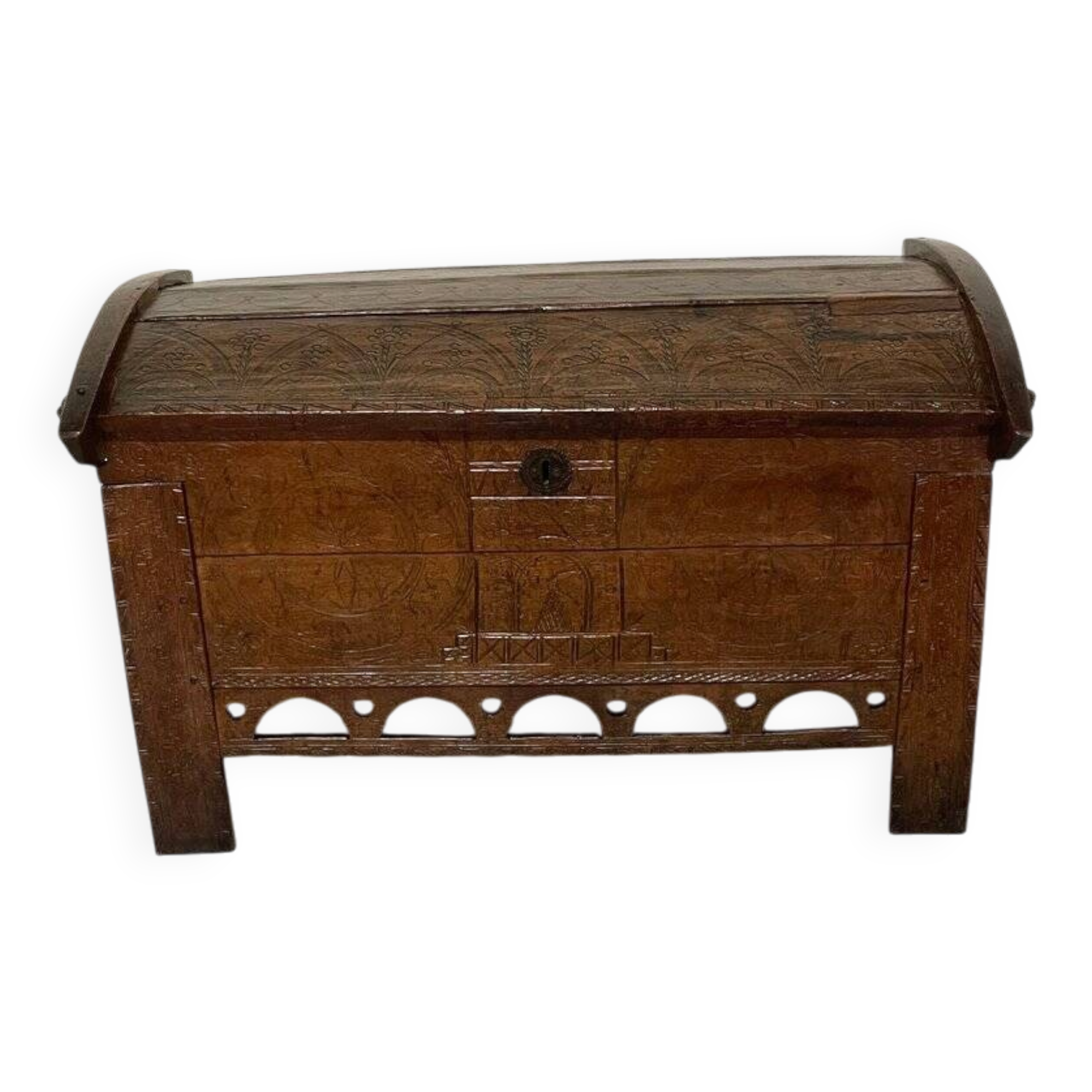 Antique beech chest of drawers, 19th century