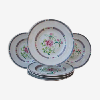 6 hollow plates limoges the porcelain of the unicorn china imperial