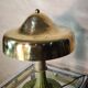 Varnished cast iron lamp and hammered brass lampshade 1920 art deco 32x23