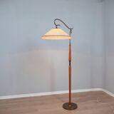Osvaldo Borsani adjustable floor lamp brass & cherry wood 1950s