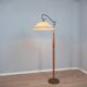 Osvaldo Borsani adjustable floor lamp brass & cherry wood 1950s