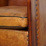 Fauteuil Art Déco en peau de mouton, unique, majestueux et confortable