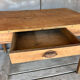 Old raw wood table with extension