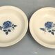 Set of 2 round dishes Sarreguemines Digoin France number 4 with blue pink floral decoration.