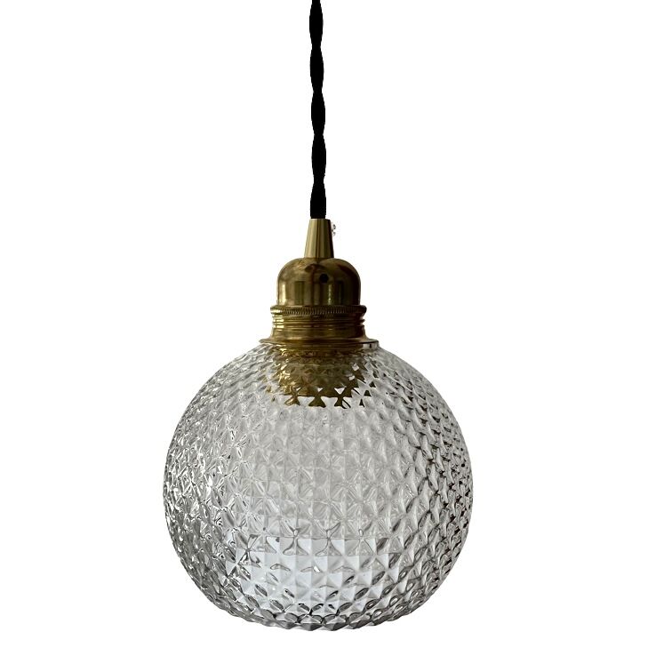 Lampe baladeuse vintage en verre ciselé électrifiée à neuf