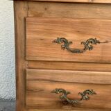 Solid raw walnut sauteuse chest of drawers