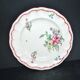 Assiette fleurie ancienne décor réverbère vieux Strasbourg en faïence KG Lunéville