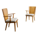 Paire de fauteuils en bois suédois du milieu du siècle par Göran Malmvall, années 1940.