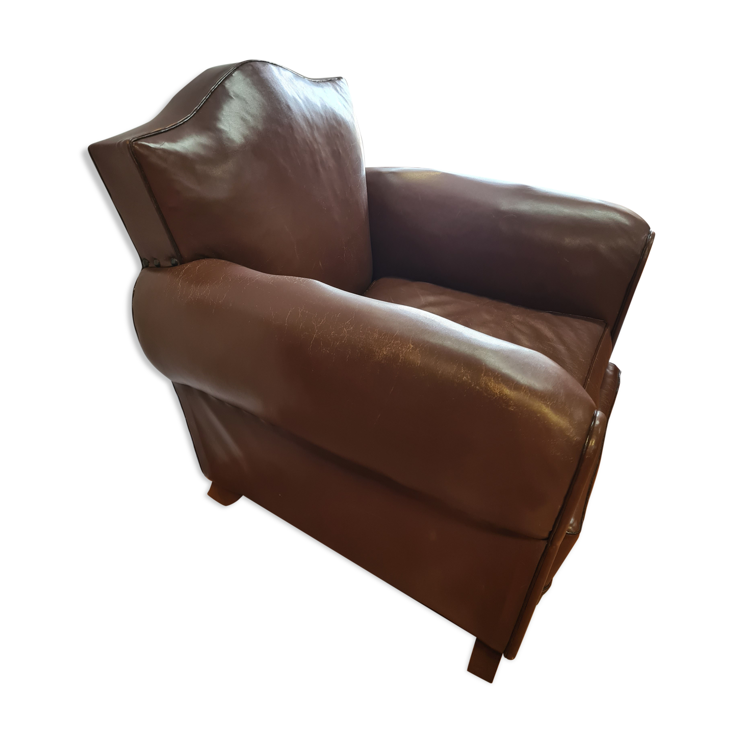 Fauteuil club vintage  en cuir