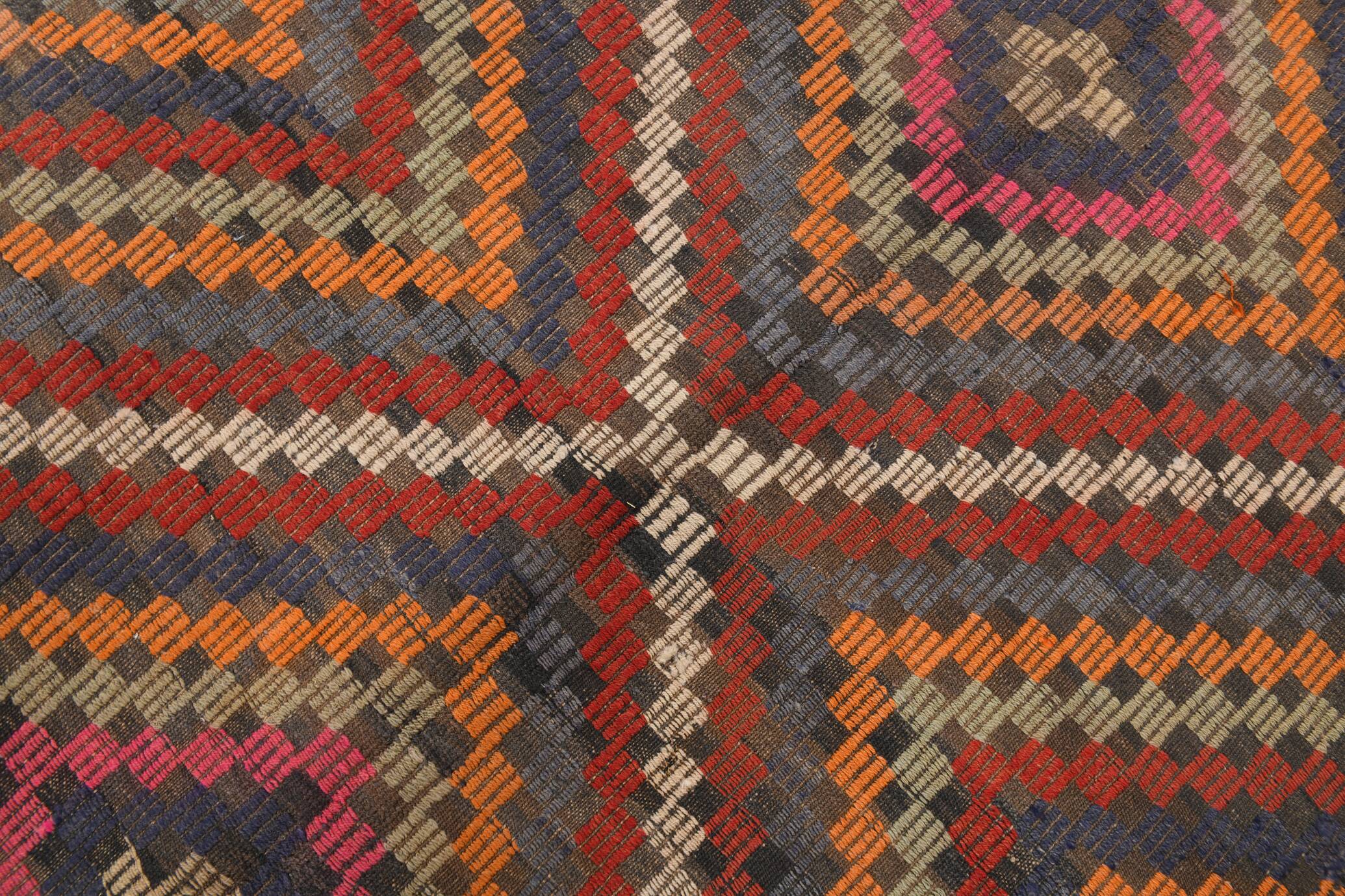 5x7 Red & Brown Tribal Vintage Kilim Rug, 171x251Cm