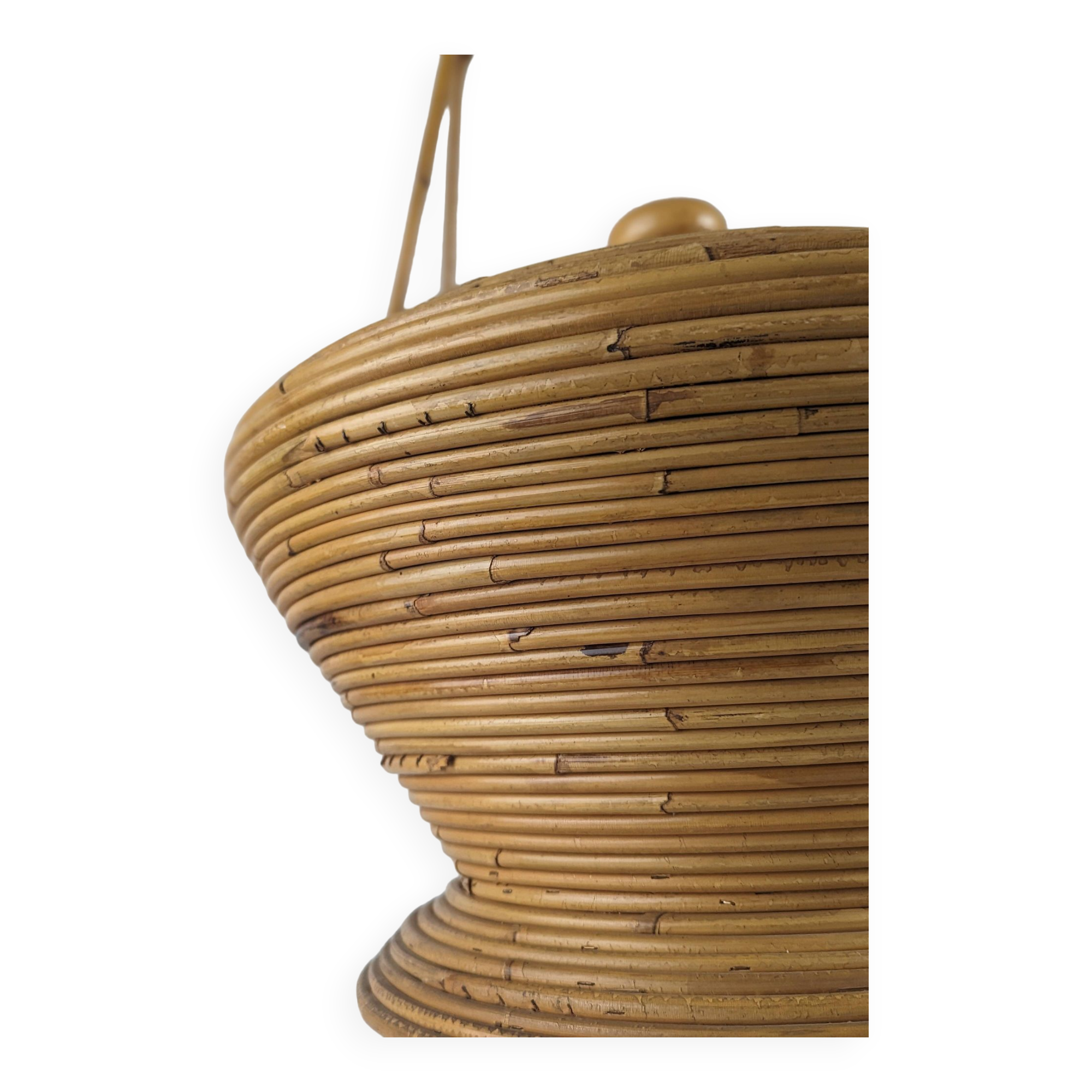 Large Rattan basket by Vivai del Sud, Italy 1960s