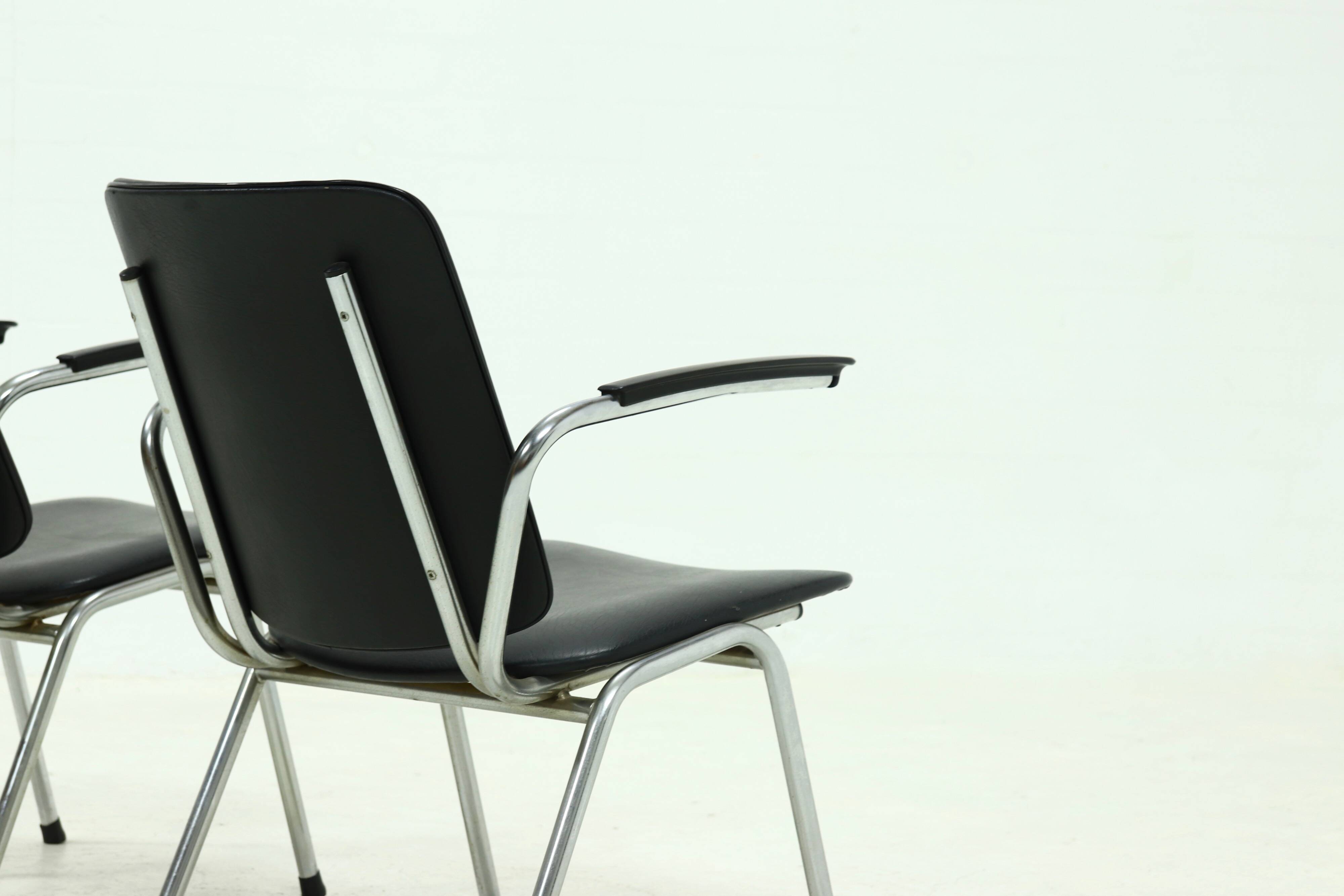 Set of 2 Tubular Armchairs by Gebroeders de Wit 1960s