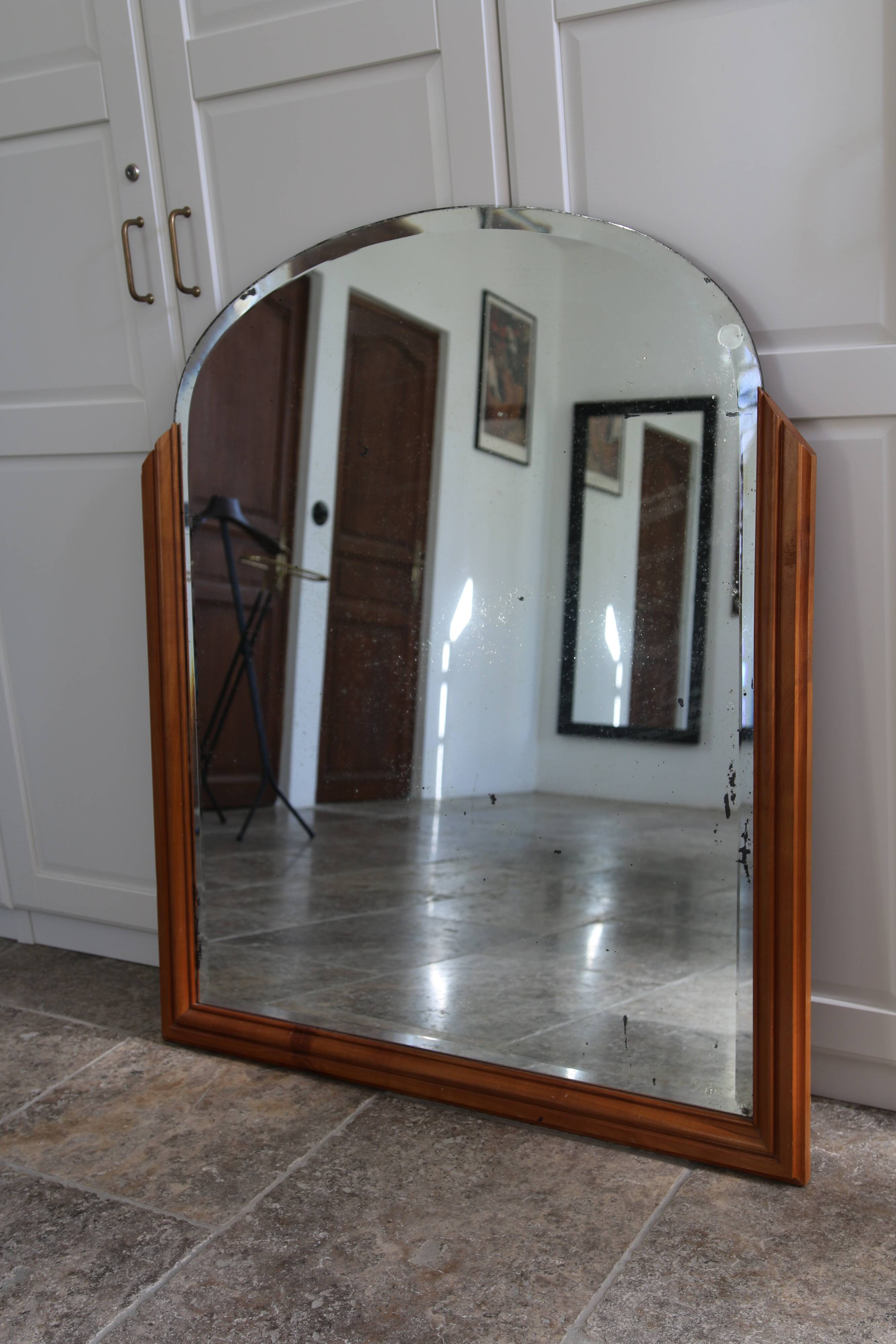 Bevelled grand mirror, Art Deco style, 1950s