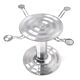 Postmodern chromed metal dining table with a round tempered glass top, italy