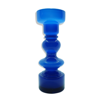 Alsterfors blue glass candlestick