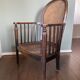 Fauteuil art déco en bois et rotin, années 1920