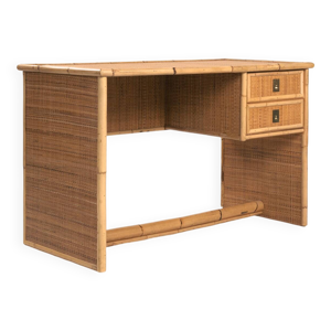 bureau en rotin tressé