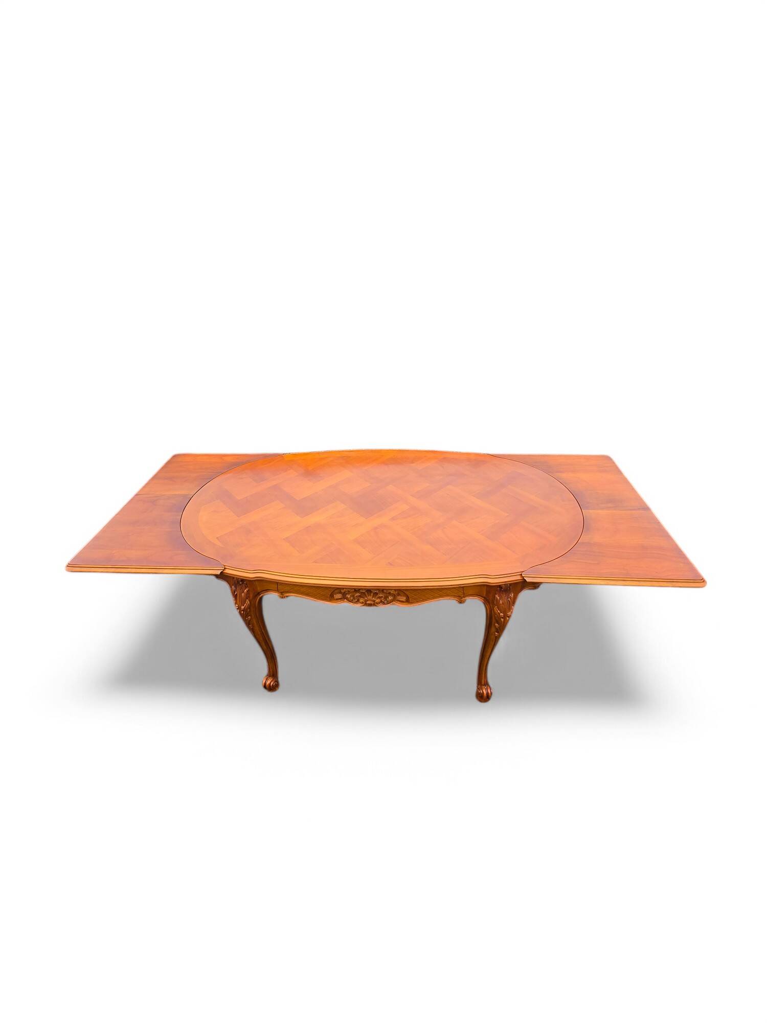 Louis XV style cherry wood table with extensions