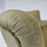 1960s, Danish 2-seater sofa, green furniture velour, beech wood legs.