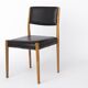 Ensemble de 2 chaises allemandes vintage, années 1960, en hêtre, revêtement en similicuir noir, style vintage