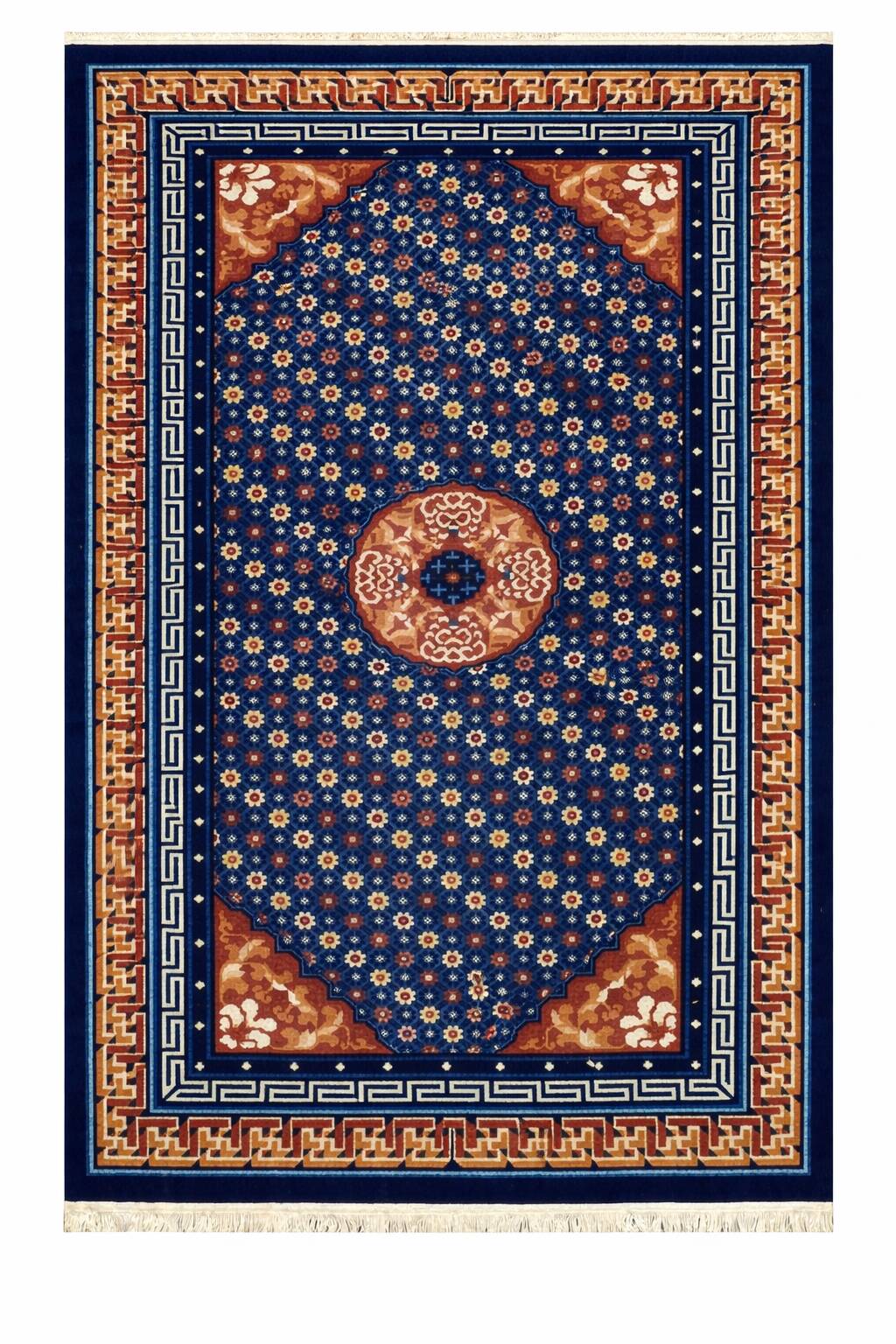 Antique Chinese Carpet Beijing China: 1.05 x 2.15 Metres