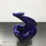 Ancien vase céramique bleue forme cygne vintage