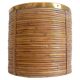 Mid-Century Organic Modern Large Pencil Reed / Rattan Planter with Brass Rim