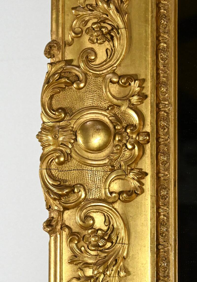 Important Gilded Mirror, Louis XIV style – Mid 19th century
