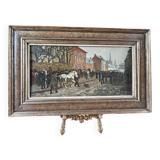 Painting by CAJ SCHERMER "The Horse Market"