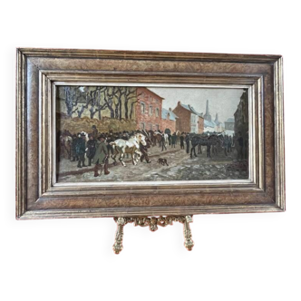 Painting by CAJ SCHERMER "The Horse Market"