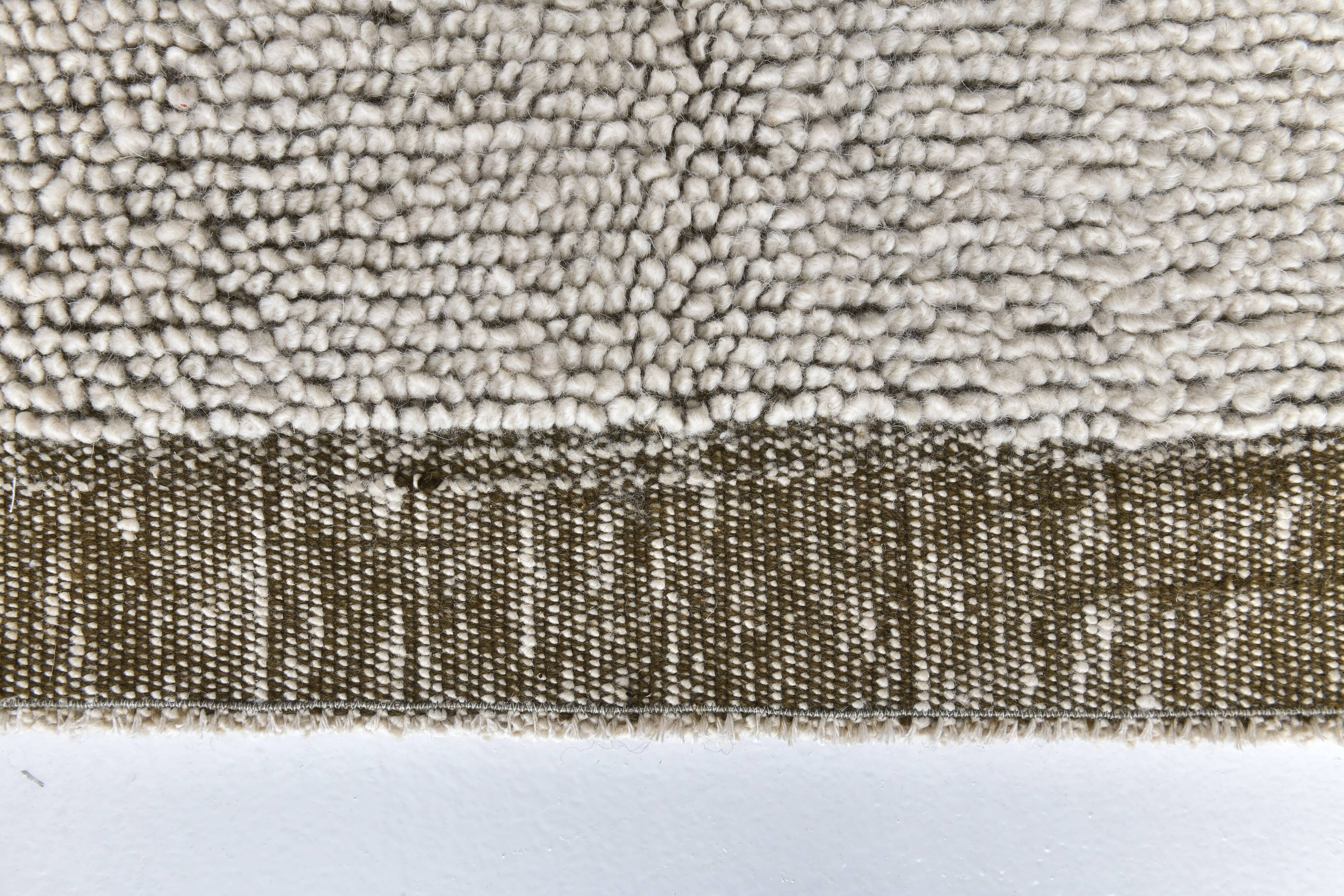 7x10 Dark Green White Handmade Wool Turkish Rug, 200x300Cm SK 242094